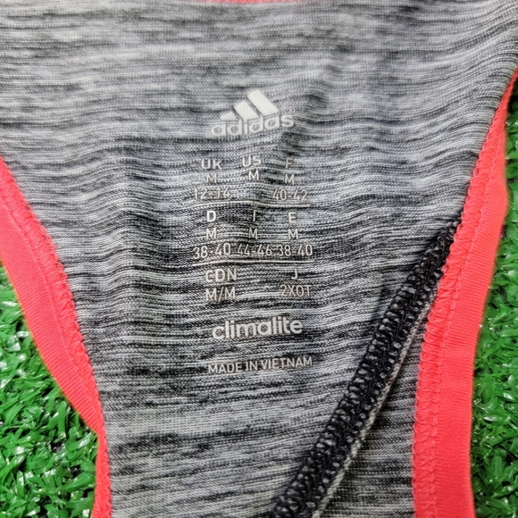 Adidas Keyhole Open Back Cut Out Climalite Women's Shirt Size Medium Grey Gym - Picture 4 of 10